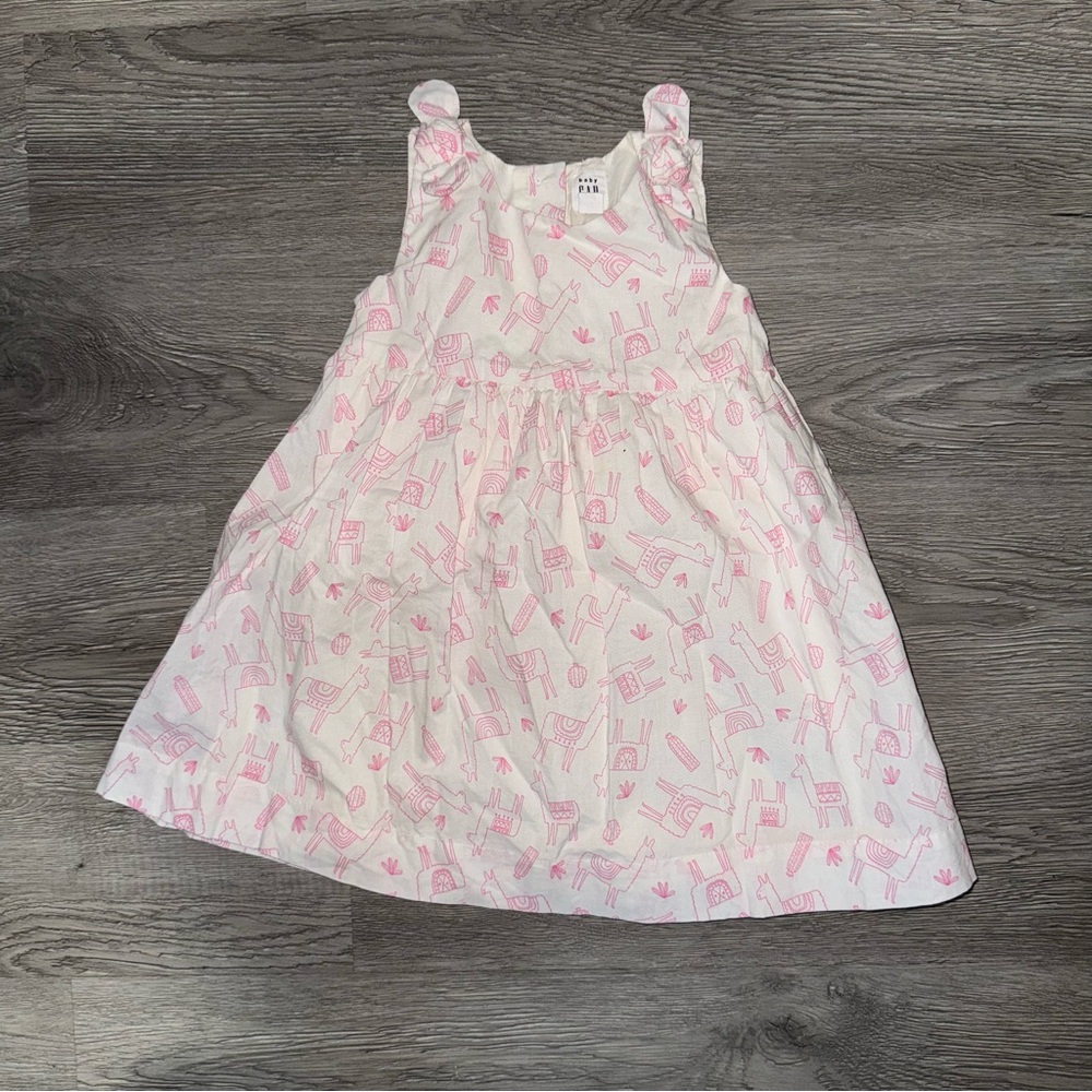 GAP Adorable White / Pink Llama 🦙 Patterned toddler Dress